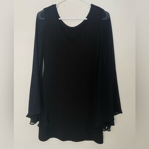 Vintage Guess by Marciano Elegant Black Long Sleeve Beaded Dress